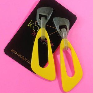 Retro Atomic Midcentury Modern Pinup Girl Acrylic Earrings